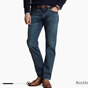 Ralph Lauren Polo Varick Jeans, NEW, 33"x30", Blue, Straight Leg, Stretch, Zip